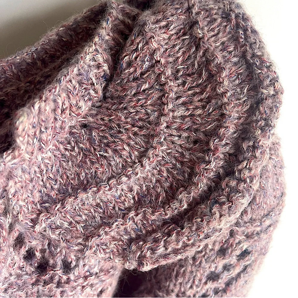 Handmade Crochet Sweater with Wide Rounded Peter Pan Collar in Pink - Picture 7 of 10